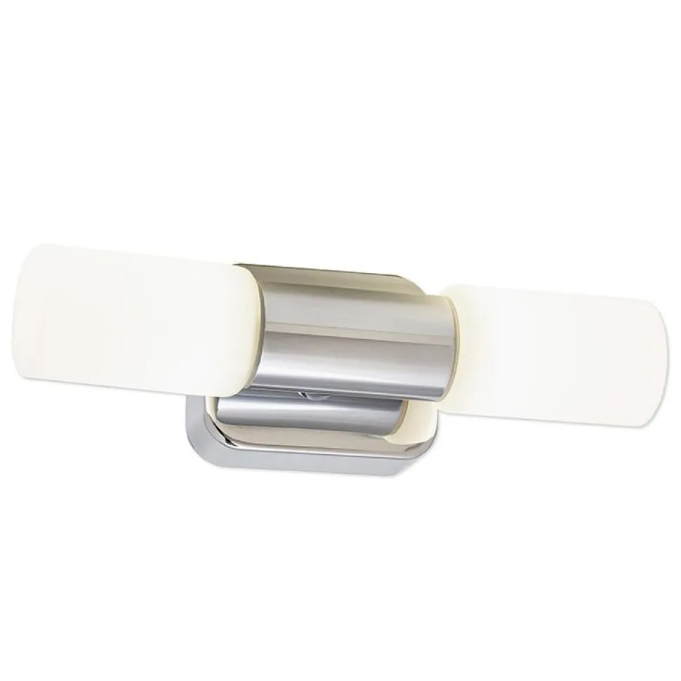 LED-seinävalaisin Limente Joki 225x70x70 mm 2-osainen kromi valkoinen