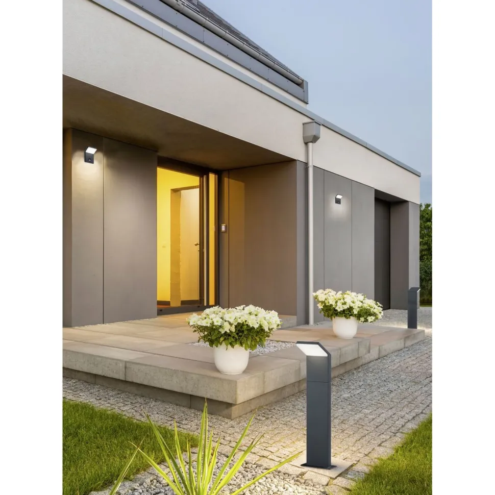 LED-seinävalaisin Pearl 100x105x160 mm antrasiitti liiketunnistimella