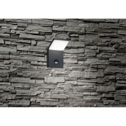 LED-seinävalaisin Pearl 100x105x160 mm antrasiitti liiketunnistimella