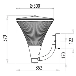 LED-seinävalaisin Aaria AA03APLED IP44 10W/840 antiikkipronssi ylöspäin