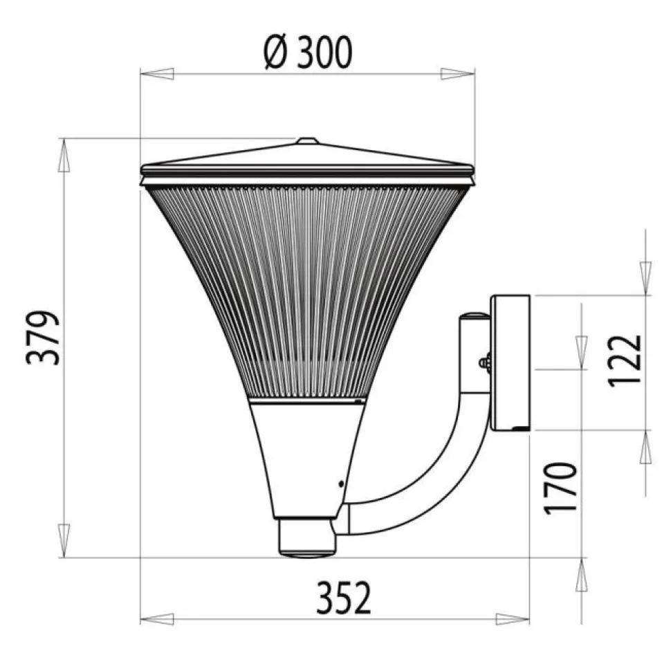 LED-seinävalaisin Aaria AA03MLED IP44 10W/840 musta ylöspäin