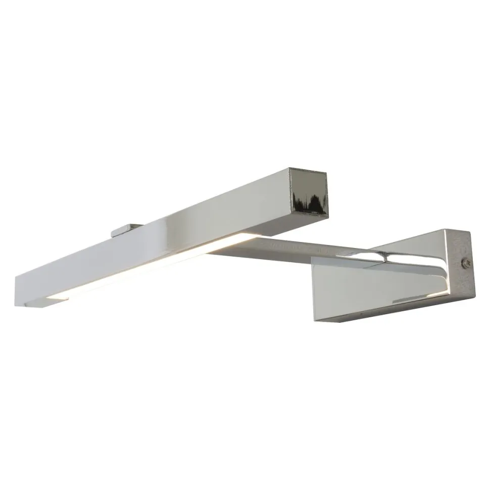 LED-seinävalaisin Aneta Lighting Lucca 9W 380x250x50 mm IP44 valkoinen/kromi