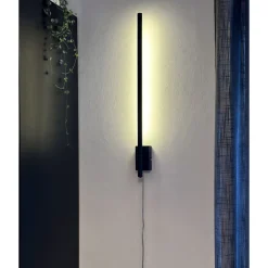 LED-seinävalaisin Aneta Lighting Stecco, 65cm, musta