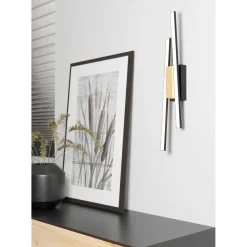 LED-Seinävalaisin Eglo Panagria 2x6.3W 7,5x54cm musta/puu