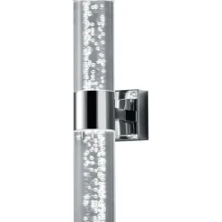 LED-seinävalaisin H2O 70x120x300 mm 2-osainen kromi/kupla-akryyli