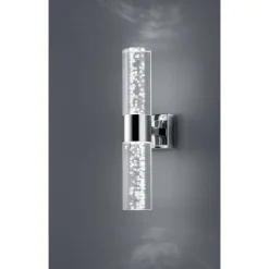 LED-seinävalaisin H2O 70x120x300 mm 2-osainen kromi/kupla-akryyli