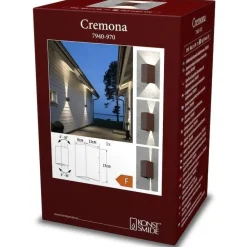 LED-seinävalaisin Konstsmide Cremona 7940-970, 2x3W, High Power, ruoste