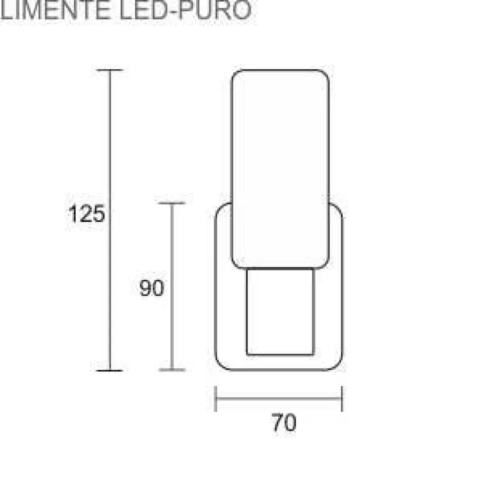 LED-seinävalaisin Limente Puro 70x80x125 mm kromi valkoinen