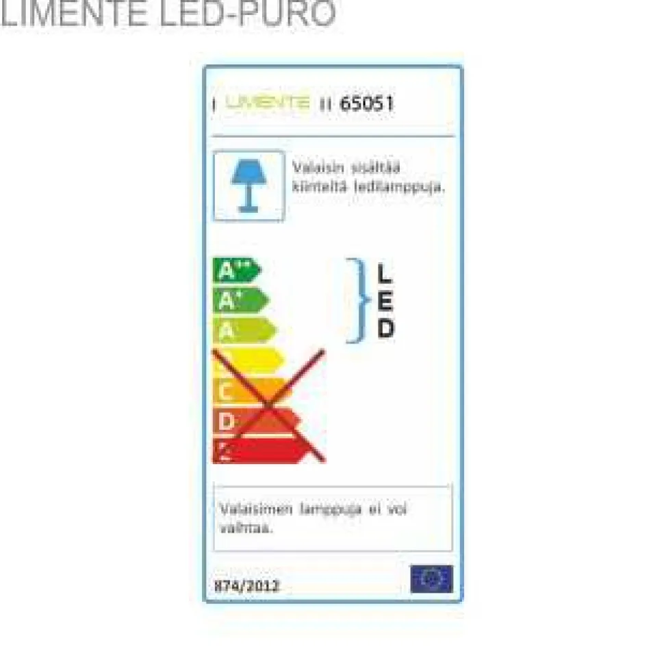LED-seinävalaisin Limente Puro 70x80x125 mm kromi valkoinen