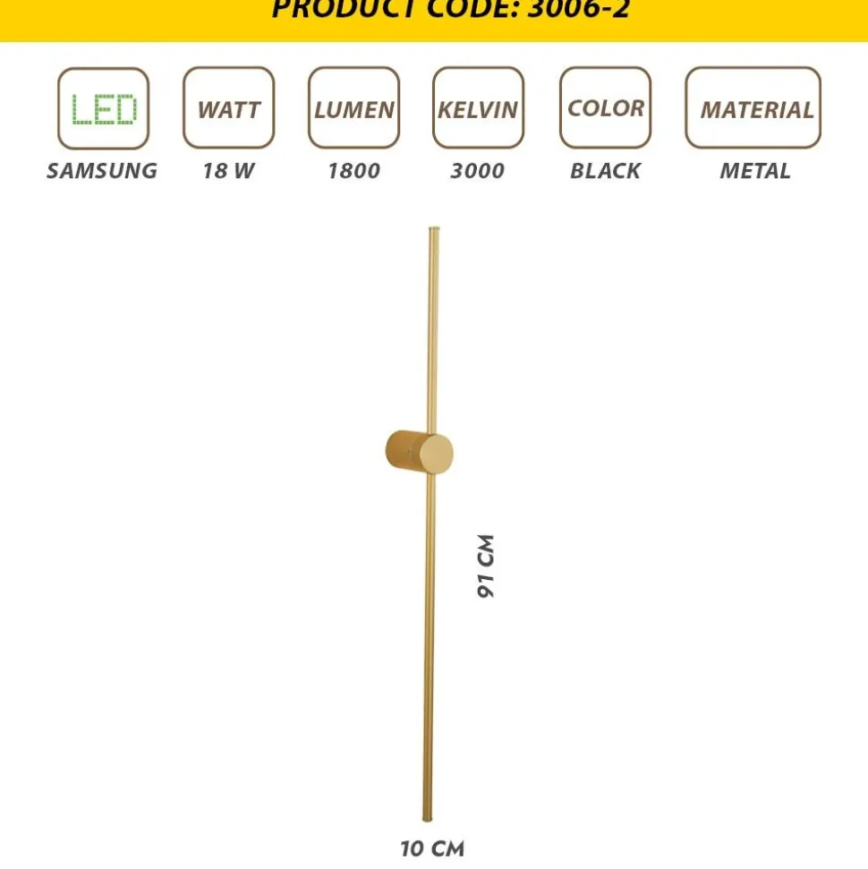 LED-seinävalaisin Linento Lighting Wible 91 cm eri värejä