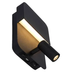 LED-seinävalaisin Lucide Boxer 2x5W musta