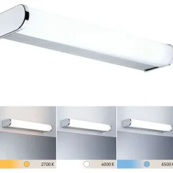 LED-seinävalaisin Paulmann Arneb, IP44, 700lm, 6.5W, säädettävä värilämpötila, kromi