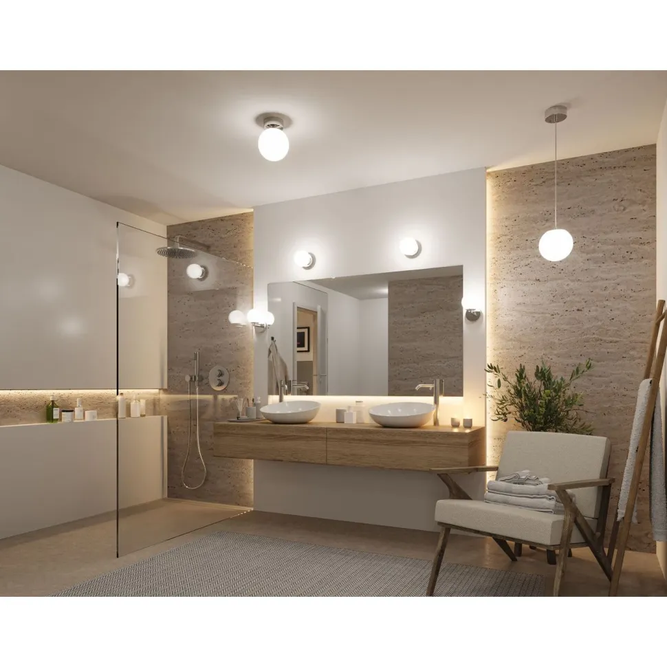 LED-seinävalaisin Paulmann Gove, IP44, 3000K, mattamusta