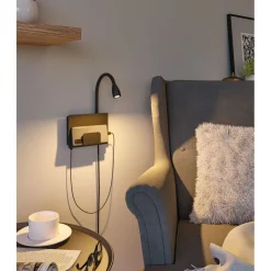 LED-seinävalaisin Paulmann Halina, USB C, 2700K, 200lm, 2.4W, mattamusta