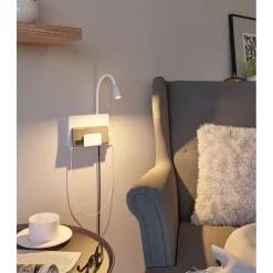 LED-seinävalaisin Paulmann Halina, USB C, 2700K, 200lm, 2.4W, mattamusta