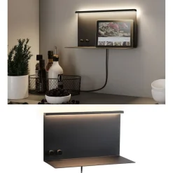 LED-seinävalaisin Paulmann Jarina, USB C, 3000K, himmennettävä, mattamusta
