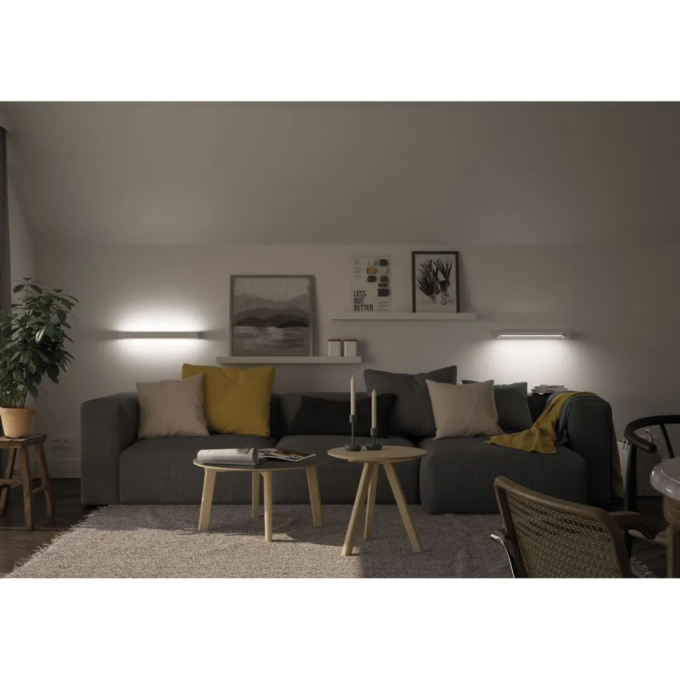 LED-seinävalaisin Paulmann Lucille, 40cm, IP44, 2700K, himmennettävä, valkoinen