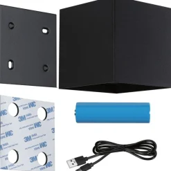 LED-seinävalaisin Paulmann Nyara, IP44, 3000K, 100x100mm, 2x1W / 1W, akkukäyttöinen, hämäräohjattu liiketunnistin (HF), valkoinen