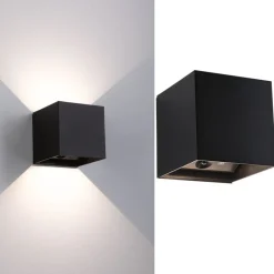 LED-seinävalaisin Paulmann Nyara, IP44, 3000K, 100x100mm, 2x1W / 1W, akkukäyttöinen, hämäräohjattu liiketunnistin (HF), valkoinen