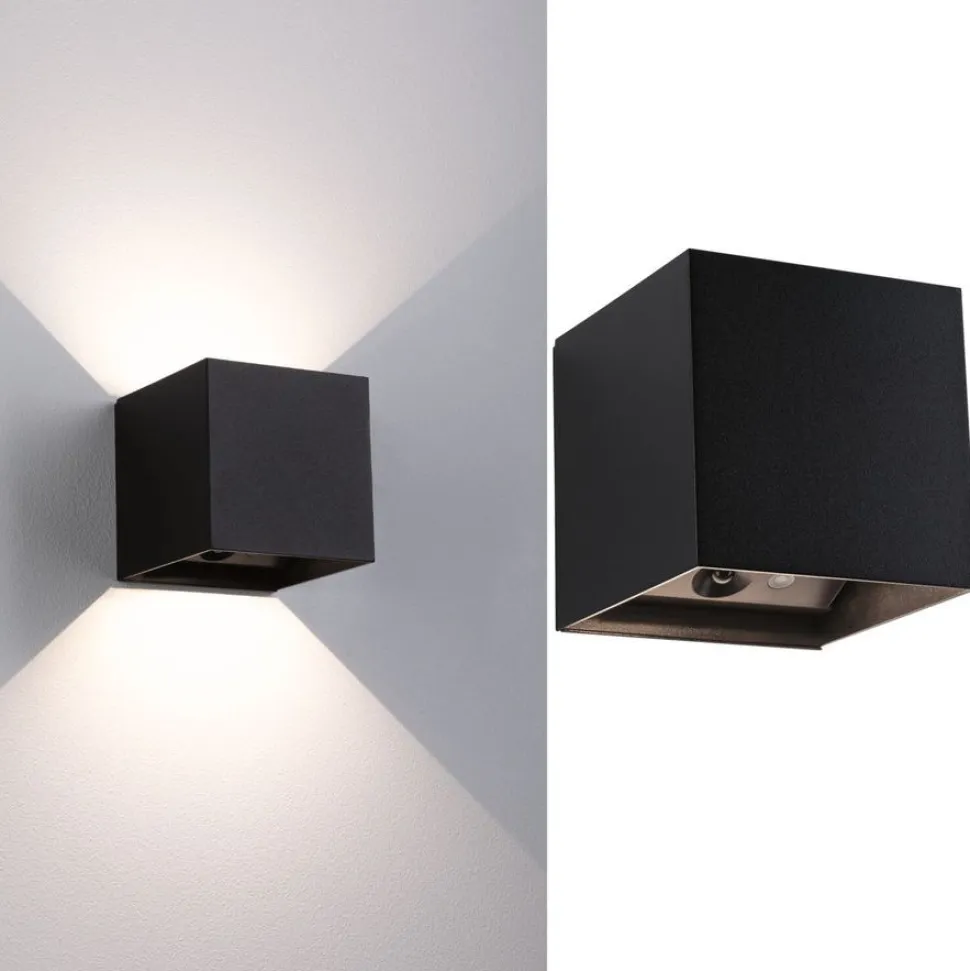 LED-seinävalaisin Paulmann Nyara, IP44, 3000K, 100x100mm, 2x1W / 1W, akkukäyttöinen, hämäräohjattu liiketunnistin (HF), valkoinen