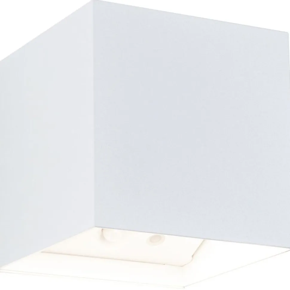 LED-seinävalaisin Paulmann Nyara, IP44, 3000K, 100x100mm, 2x1W / 1W, akkukäyttöinen, hämäräohjattu liiketunnistin (HF), valkoinen