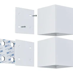 LED-seinävalaisin Paulmann Nyara, IP44, 3000K, 100x100mm, 2x1W / 1W, akkukäyttöinen, hämäräohjattu liiketunnistin (HF), valkoinen