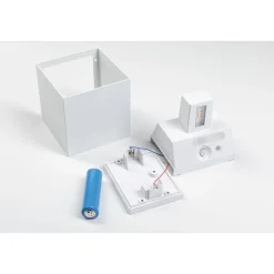LED-seinävalaisin Paulmann Nyara, IP44, 3000K, 100x100mm, 2x1W / 1W, akkukäyttöinen, hämäräohjattu liiketunnistin (HF), valkoinen