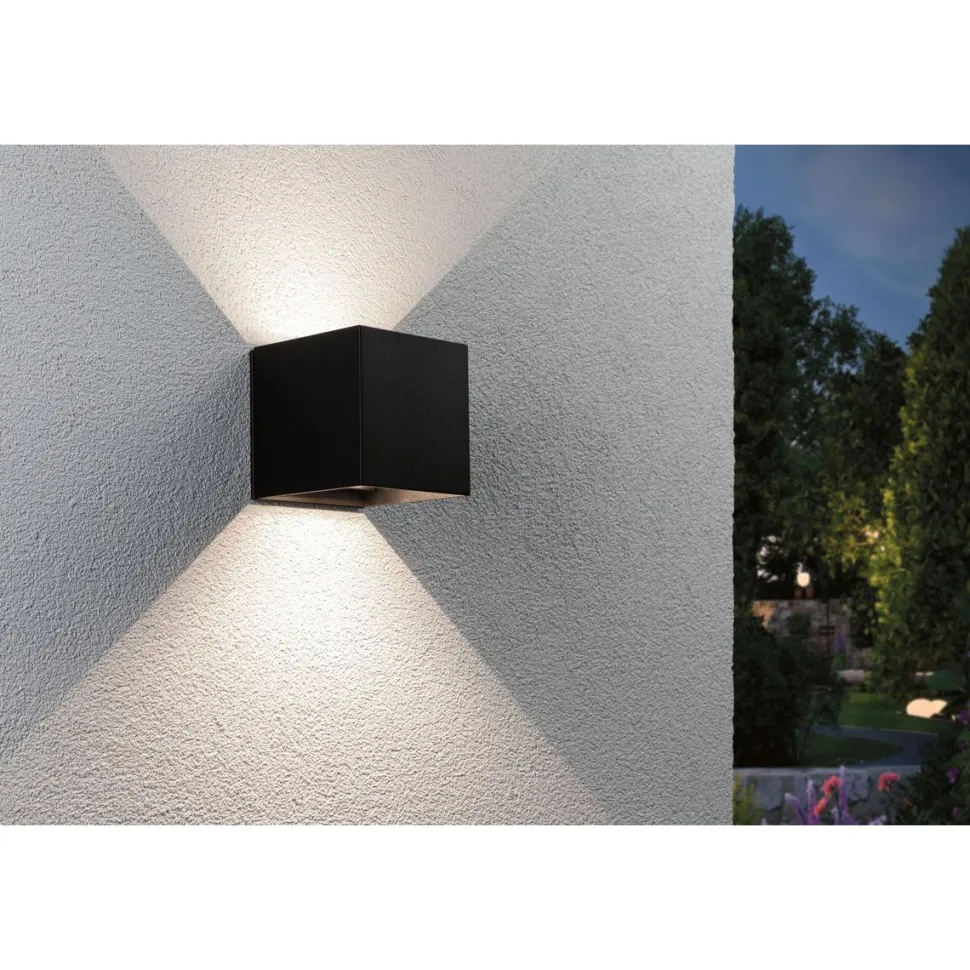 LED-seinävalaisin Paulmann Nyara, IP44, 3000K, 100x100mm, 2x1W / 1W, akkukäyttöinen, hämäräohjattu liiketunnistin (HF), valkoinen
