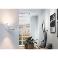 LED-seinävalaisin Paulmann Sabik, IP44, 2700K, himmennettävä, mattavalkoinen
