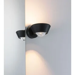 LED-seinävalaisin Paulmann Sabik, IP44, 2700K, himmennettävä, musta