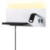 LED-seinävalaisin Paulmann Serra Left, USB C, 2700K, himmennettävä, mattavalkoinen/mattamusta