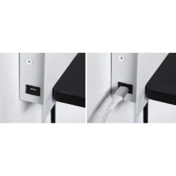 LED-seinävalaisin Paulmann Serra Left, USB C, 2700K, himmennettävä, mattavalkoinen/mattamusta
