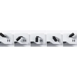 LED-seinävalaisin Paulmann Serra Left, USB C, 2700K, himmennettävä, mattavalkoinen/mattamusta