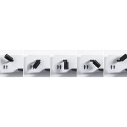 LED-seinävalaisin Paulmann Serra Right, USB C, 2700K, himmennettävä, mattavalkoinen/mattamusta