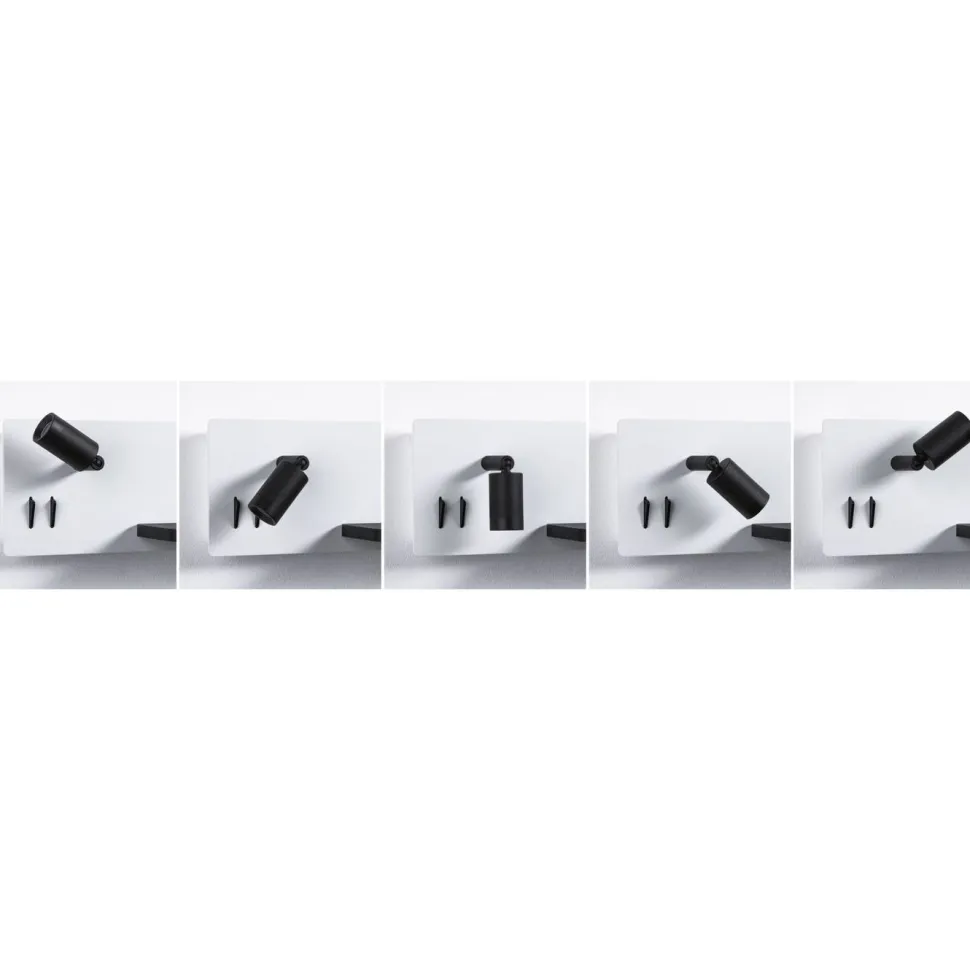 LED-seinävalaisin Paulmann Serra Right, USB C, 2700K, himmennettävä, mattavalkoinen/mattamusta