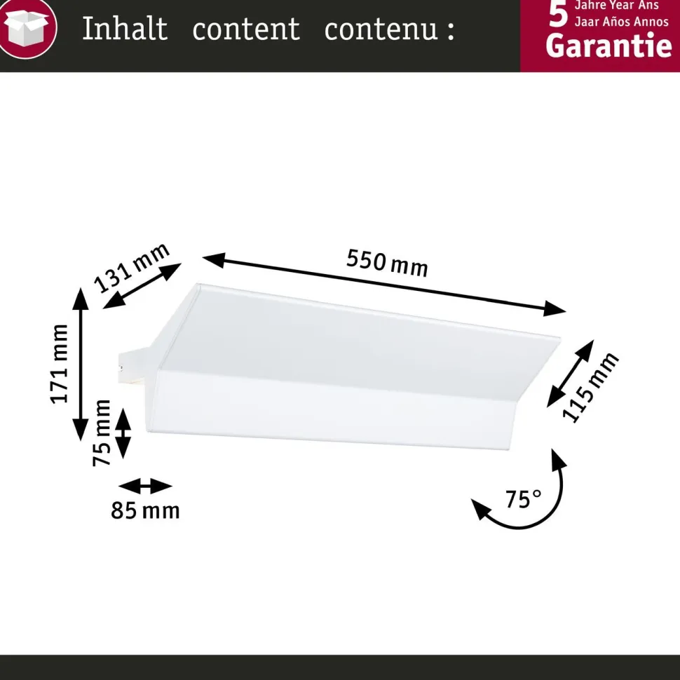 LED-seinävalaisin Paulmann Stine, 2700K, himmennettävä, mattamusta