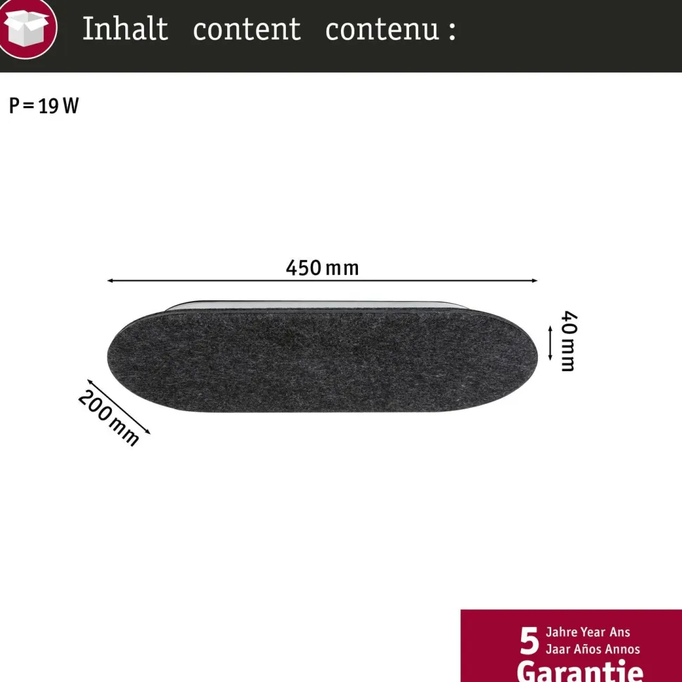 LED-seinävalaisin Paulmann Tulga 2700K 900lm 17W 3-Step-Dim himmennettävä antrasiitti