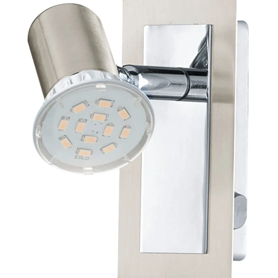 LED-seinävalaisin Rottelo 120x60 mm harjattu teräs/kromi