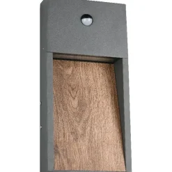LED-seinävalaisin Trio Salmon, puu/antrasiitti, liiketunnistin
