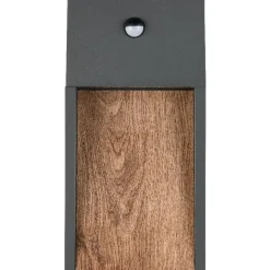 LED-seinävalaisin Trio Salmon, puu/antrasiitti, liiketunnistin