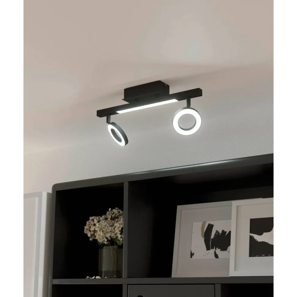 LED-Spottivalaisin Eglo Cardillio 2 2-osainen 38,5x8,5x17,5cm musta/valkoinen