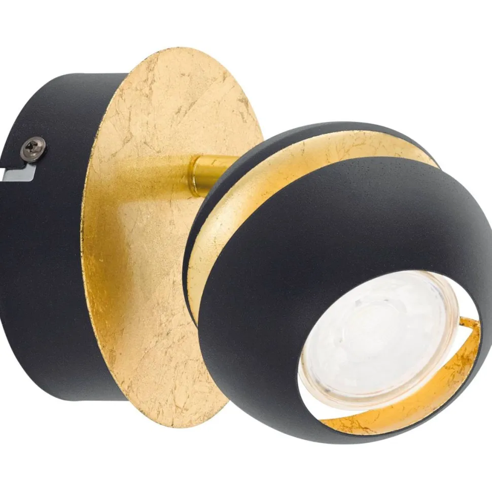 LED-Spottivalaisin Eglo Nocito Ø11cm GU10 musta/kulta