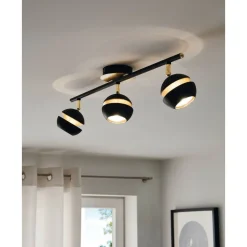 LED-Spottivalaisin Eglo Nocito 3-osainen GU10 musta/kulta