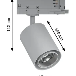 LED-spottivalaisin kiskoon Paulmann ProRail3 Kratos, 36°, 2000lm, 18.5W, 3000K, hopea