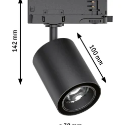 LED-spottivalaisin kiskoon Paulmann ProRail3 Kratos, 36°, 2000lm, 18.5W, 3000K, hopea