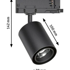 LED-spottivalaisin kiskoon Paulmann ProRail3 Kratos, 36°, 9W, 4000K, musta