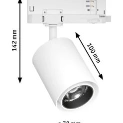 LED-spottivalaisin kiskoon Paulmann ProRail3 Kratos, 36°, 9W, 4000K, musta