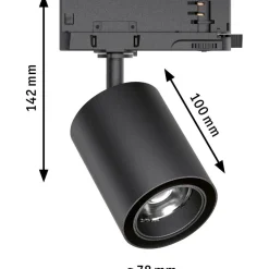 LED-spottivalaisin kiskoon Paulmann ProRail3 Kratos, 36°, 9W, 4000K, musta