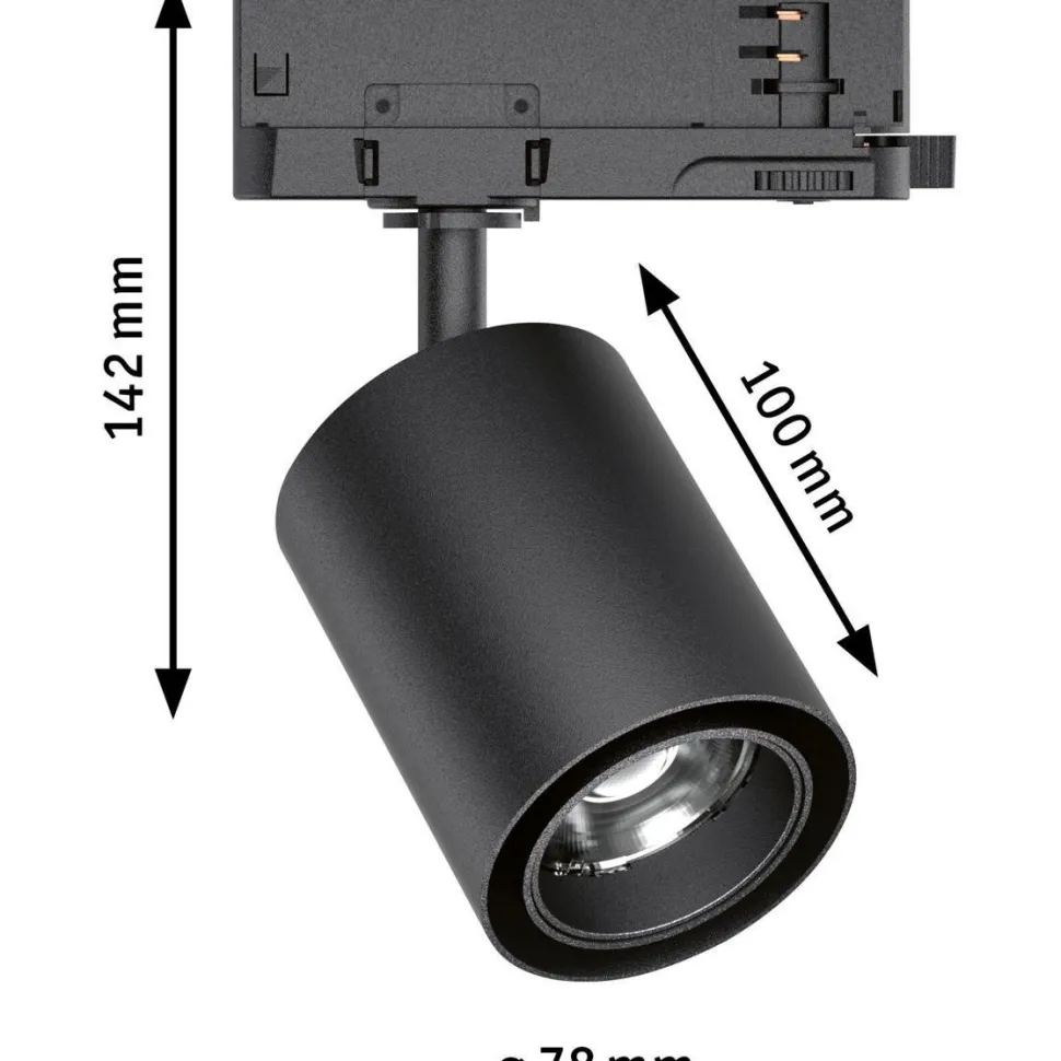 LED-spottivalaisin kiskoon Paulmann ProRail3 Kratos, 36°, 25W, 3000K, musta
