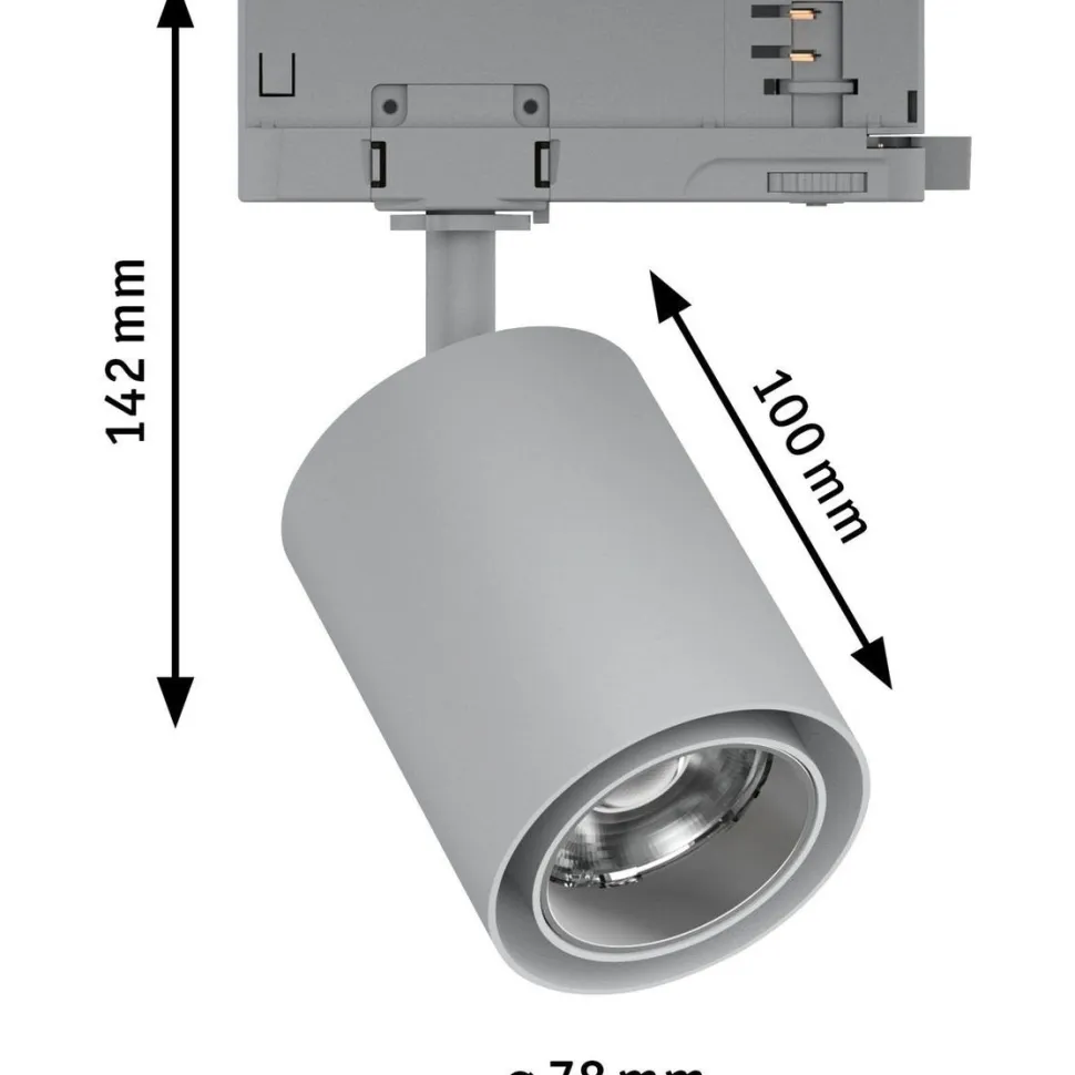 LED-spottivalaisin kiskoon Paulmann ProRail3 Kratos, 36°, 25W, 3000K, musta